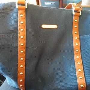 ♥️Michael Kors canvas and leather satchel handbag